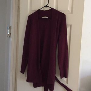 Burgundy tie sweater